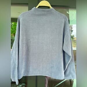 NWT MADEWELL ~ Comfy Blue-Grey Textured Long-Sleeve Mock Turtleneck ~ Size Small